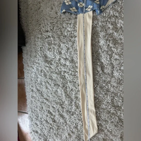 Beach Riot Blue and White Carlie One Piece Swimsuit Cut-Out Design & Belt large - Picture 7 of 13